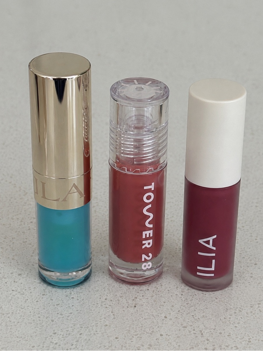 3 Piece Lip Oil Mini Bundle— ILIA, TOWER 28 & CLARINS